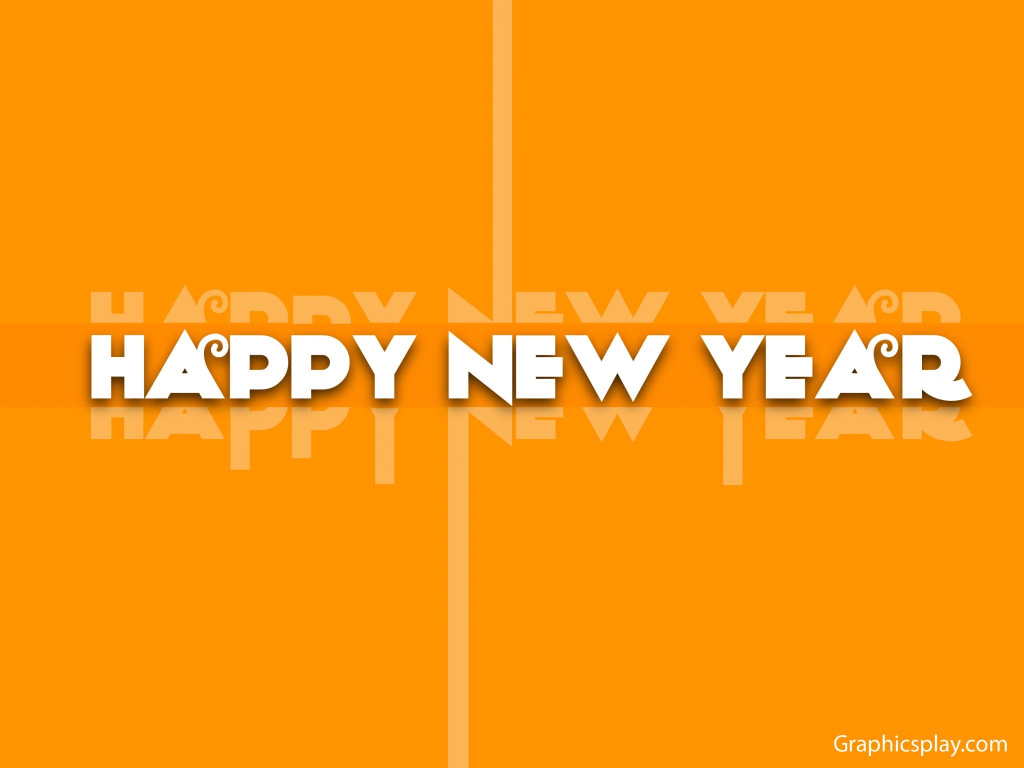 Happy New Year Greeting in Orange JPG and Vector - GraphicsPlay