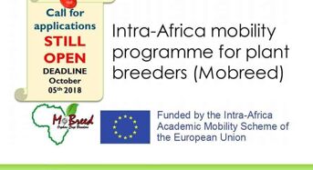 MoBreed Intra-AfricaMobility MSc and Doctoral Scholarship for Plant Breeders in Africa, 2019