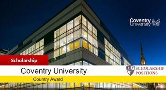 Country Award for International Students at Coventry University in UK, 2019