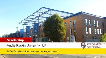 Anglia Ruskin University MBA funding for International Students in UK, 2019-2020