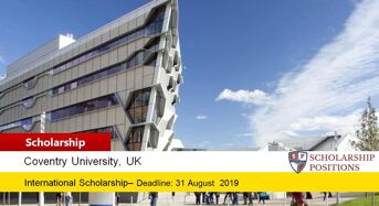 Coventry University European City of Sport Scholarship in UK, 2019