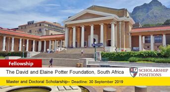 David and Elaine Potter Fellowships in South Africa, 2020