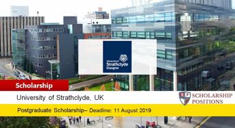 University of Strathclyde Presidents funding for International Students in UK, 2019