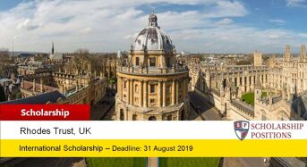 Fully-FundedSJPL Rhodes Scholarships at the University of Oxford in UK, 2019-2020