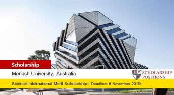 Science International Merit Grant at Monash University in Australia
