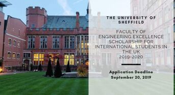 Faculty of Engineering Excellence funding for International Students in the UK 2019-2020