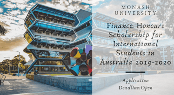 Finance Honours funding for International Students in Australia 2019-2020