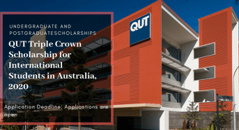 QUT Triple Crown funding for International Students in Australia, 2020