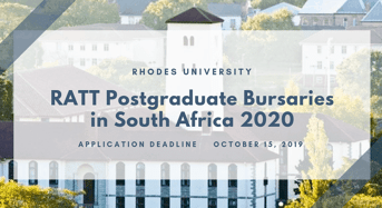 Rhodes University RATT Postgraduate Bursaries in South Africa 2020