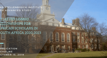 STIAS Iso Lomso Fellowships for African Scholars in South Africa 2020-2023
