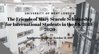 The Friends of Mary Seacole funding for International Students 2019-2020