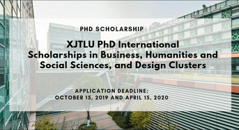 XJTLU PhD international awards in Business, Humanities and Social Sciences, and Design Clusters