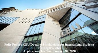 Fully Funded CEU Doctoral Scholarships for International Students in Hungary, 2020