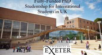 Fully-FundedPhD Studentship for International Students at University of Exeter in UK, 2020