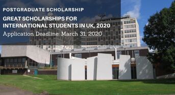 GREAT Scholarships for International Students in UK, 2020