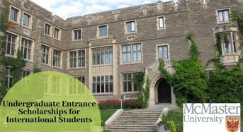 Undergraduate Entrance Scholarships for International Students at McMaster University in Canada, 2020
