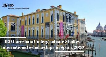 IED Barcelona Undergraduate Studies international awards in Spain, 2020