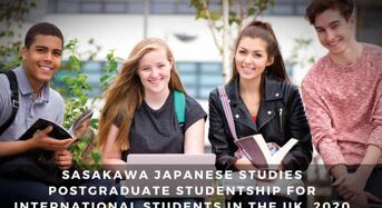 Sasakawa Japanese Studies Postgraduate Studentship for International Students in the UK, 2020