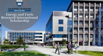 Energy and Fuels Research International Scholarship at University of Auckland, 2020