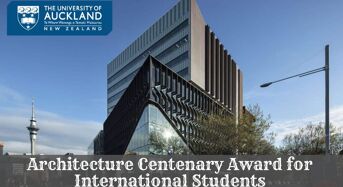 Architecture Centenary Award for International Students at University of Auckland, 2020
