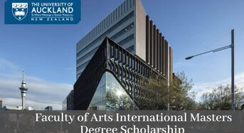 Faculty of Arts International Masters Degree Scholarship at University of Auckland, 2020