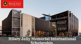 Hilary Jolly Memorial International Scholarship at University of Waikato in New Zealand, 2020