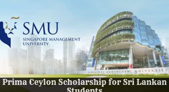 Prima Ceylon funding for Sri Lankan Students at Singapore Management University, 2020