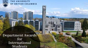 Department Awards for International Students at University of British Columbia in Canada, 2020