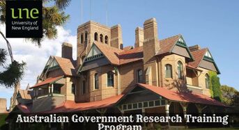 UNE Australian Government Research Training Program (RTP) International Stipend Scholarship, 2020