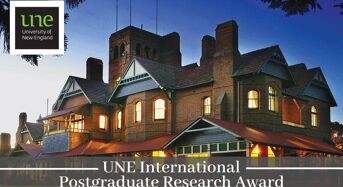 UNE International Postgraduate Research Award (IPRA) in Australia, 2020
