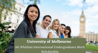 University of Melbourne AG Whitlam International Undergraduate Merit Scholarship in Australia