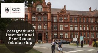 Salford Business School Postgraduate International Excellence Scholarship in UK, 2020