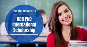 Deakin University HDR PhD international awards in Australia, 2020
