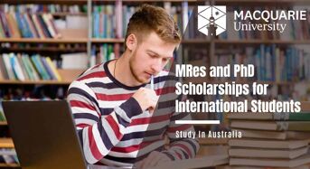 MRes and PhD Positionsfor International Students at Macquarie University in Australia, 2020