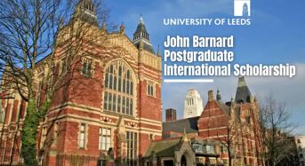 JohnBarnard Postgraduate International Scholarship at University of Leeds in UK, 2021