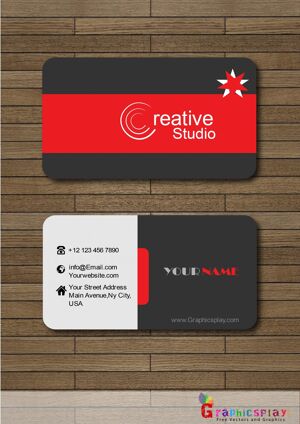 Business Card With Red and Black Combination Vector 5