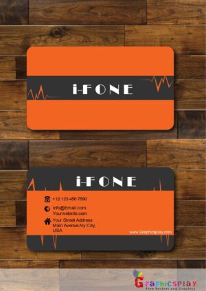 Business Card With Orange and Black Combination Vector 4