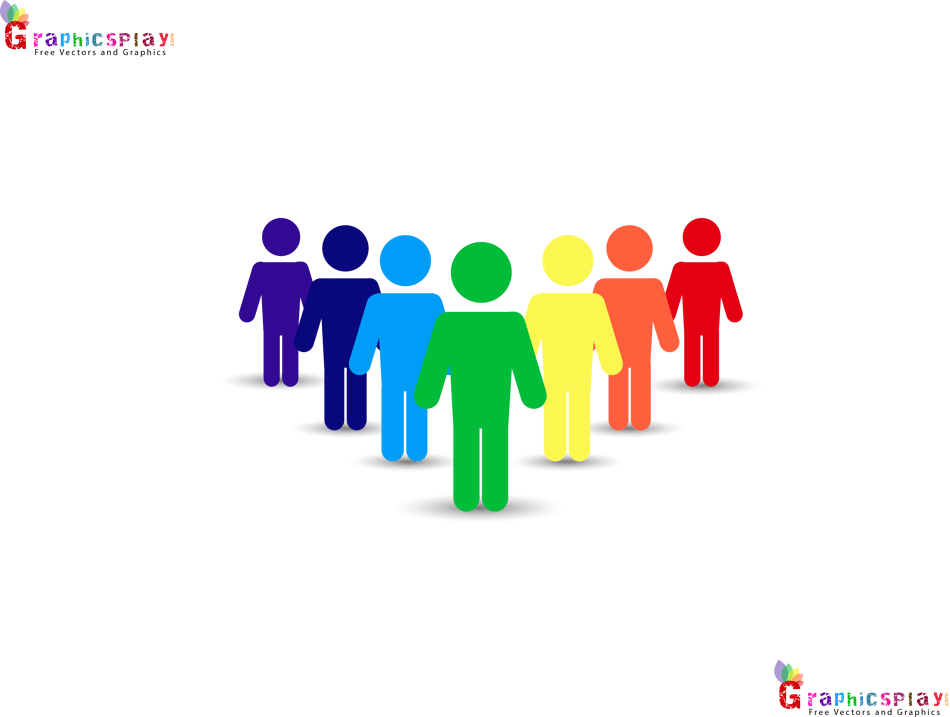 Colorful Standing Men PNG and Vector 1