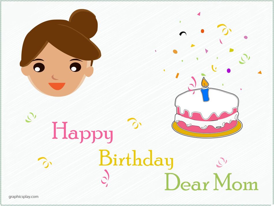 Happy Birthday Dear Mom Greeting 1